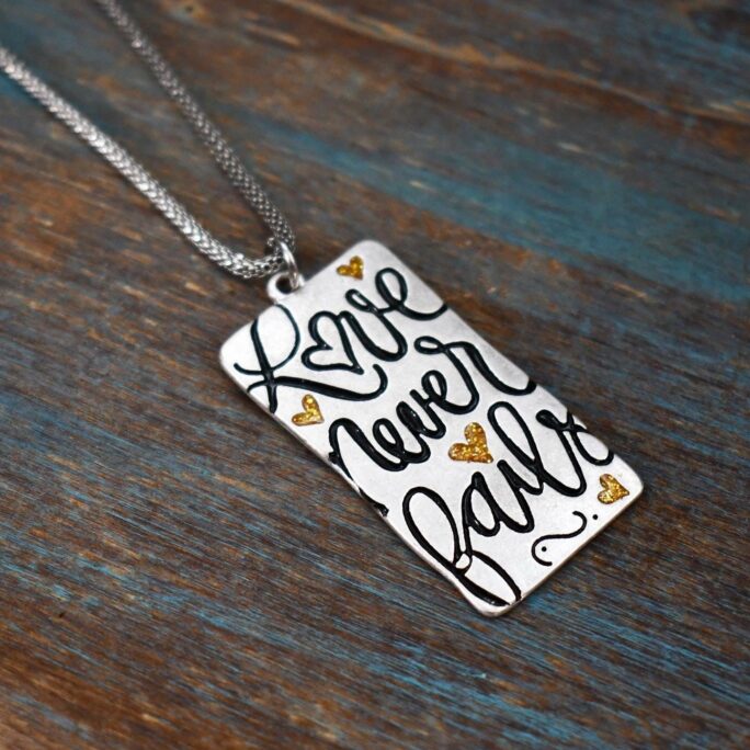 Love Never Fails Necklace | Heart Jewelry Bar
