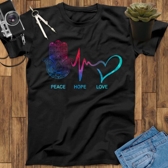 Peace Hope Love Yoga T-Shirt, Motivational Shirts For Women, Inspirational Shirt, Wellness Mandala Namaste Shirt