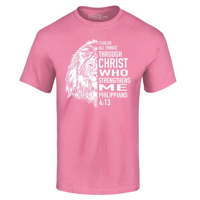 Philippians 413 Lion Verse I Can Do All Things Through Christ T-Shirt