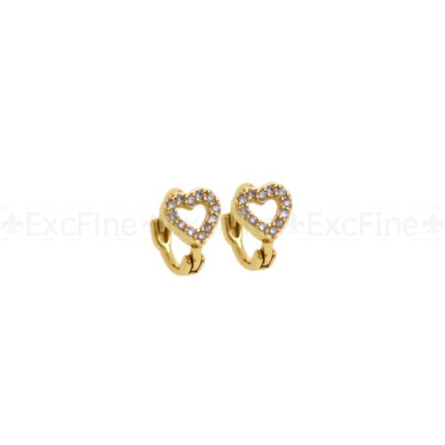 Cz Love Earrings, 18K Gold Filled Heart Pierced Diy Jewelry Accessories