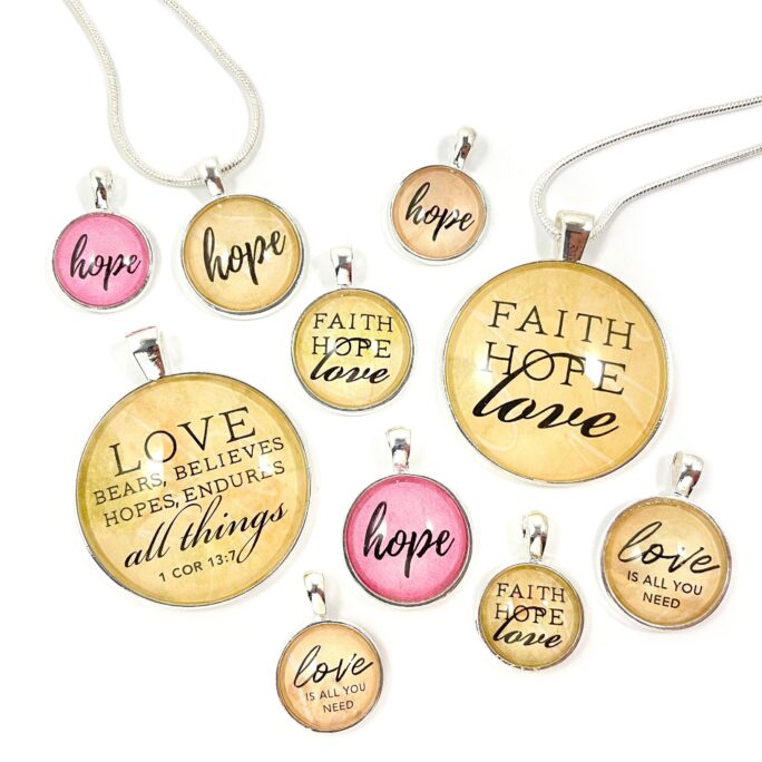 Faith, Hope, & Love - Is All You Need Silver-Plated Pendant Necklace | 3 Sizes Add A Matching Charm Bangle