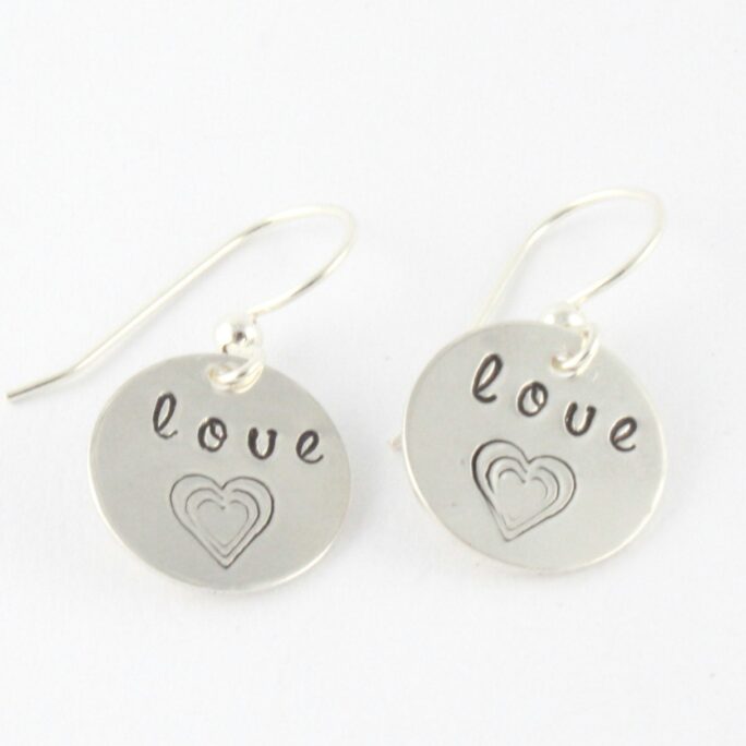 Heart Earrings - Love Sterling Silver Valentine's Day Gift For Mom Dangle Drop Her