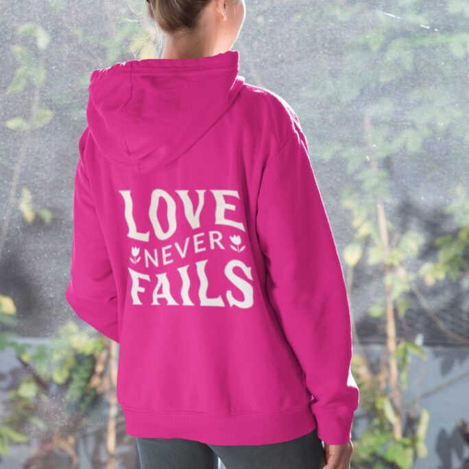 Love Never Fails Trendy Hoodie, Oversized Aesthetic Tumblr Sweater, Preppy Sweatshirt, Sweatshirt