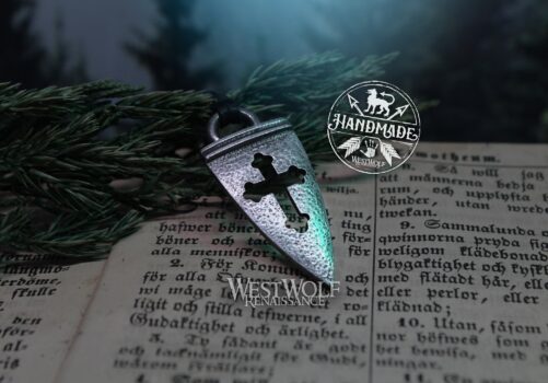 Medieval Cross Shield Pendant - Christian Necklace/Gothic/Protection/Amulet/Silver/Jewelry