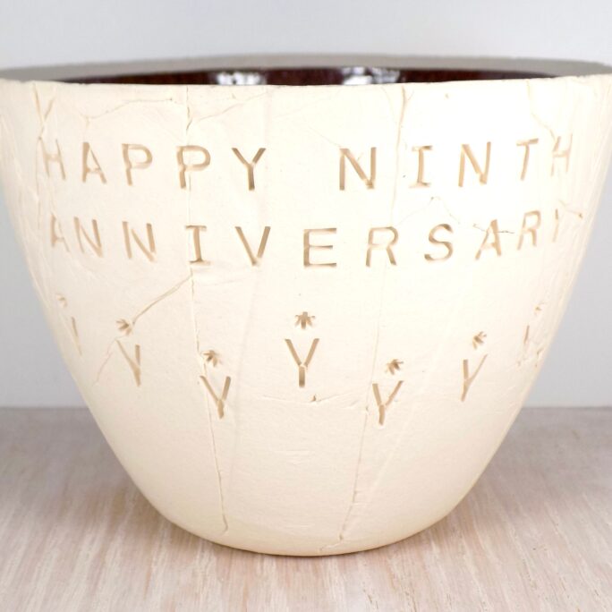 Ninth Wedding Anniversary Pottery Bowl - 9Th Gift/Traditional Unique Wife