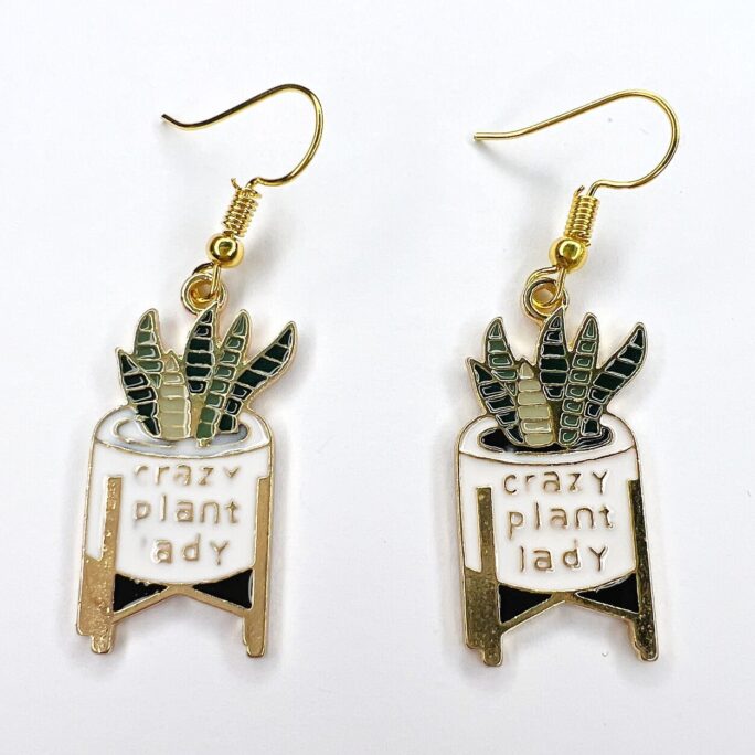 Plant Lover Earrings - Indoor Pottery Aesthetic Cactus Cute Gifts
