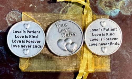 True Love Waits - Is Patient Pocket Tokens With Organza Bag