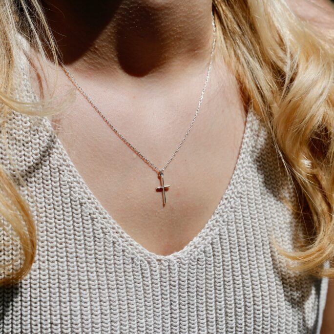 sterling Silver Cross Necklace. Dainty Necklace, Adjustable Length Simple Classic Necklace Christian Confirmation Gift