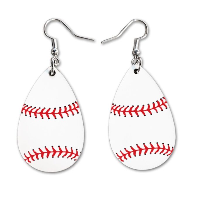 Baseball Lover Earrings | Teardrop Dangle Summer Ear Ring Mom Earing Gift For Her Mothers Day