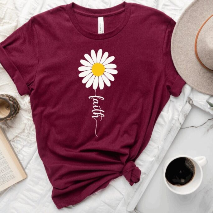 Daisy Faith Shirt, Spiritual Daisies Christian Religious Custom Shirt Unisex
