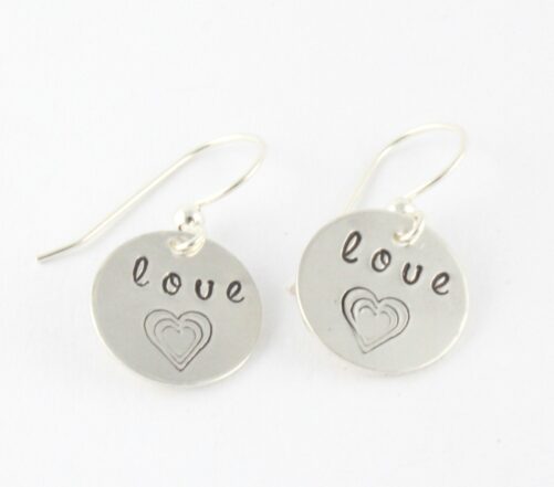 Heart Earrings - Love Sterling Silver Valentine's Day Gift For Mom Dangle Drop Her