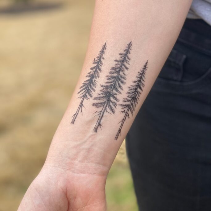 Pine Trees Temporary Tattoo, Forest Lover Gift, Stocking Stuffers & Party Favors