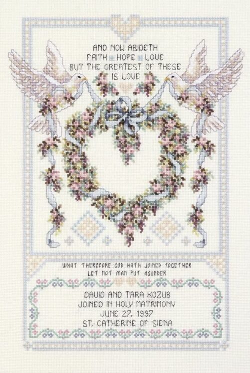 Wedding Doves Cross Stitch Kit - Janlynn Platinum Collection | 080-0438