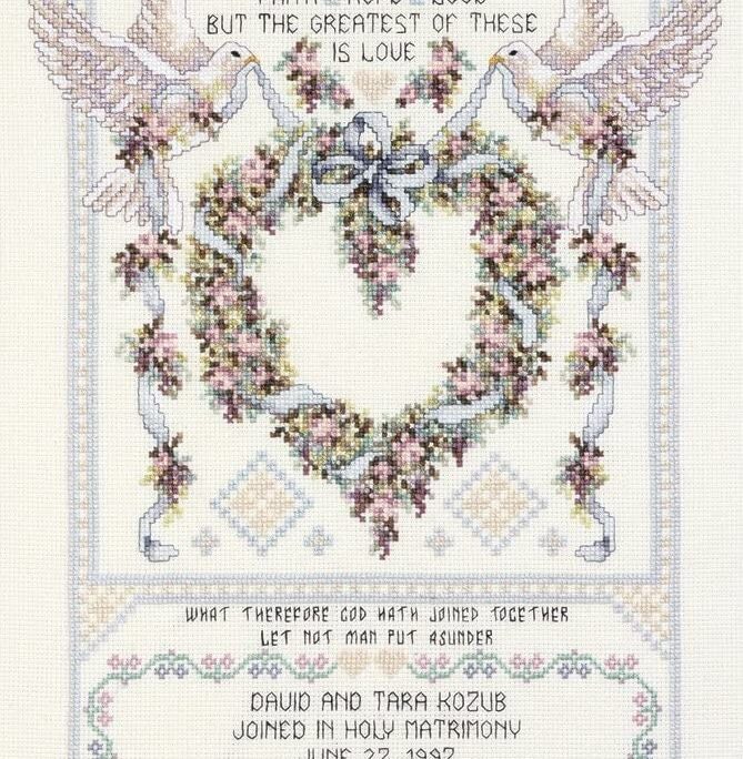 Wedding Doves Cross Stitch Kit - Janlynn Platinum Collection | 080-0438