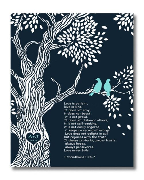 Custom Quote Print Personalized Wedding Gift For Couple, Anniversary Parents Bible Verse Unique Wife