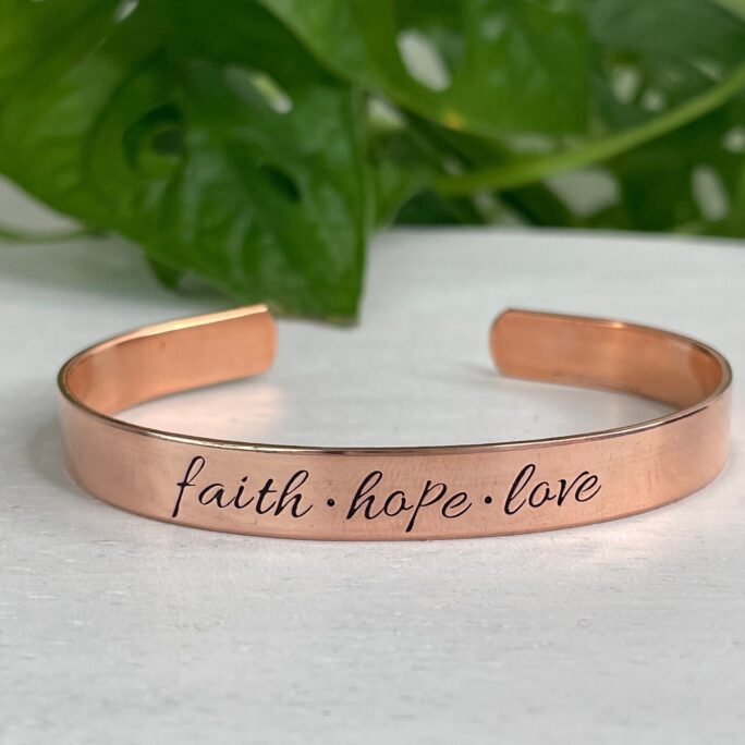 Faith Hope Love Bracelet | 1 Corinthians 1313 Scripture Christian Friend Gift Encouragement Woman
