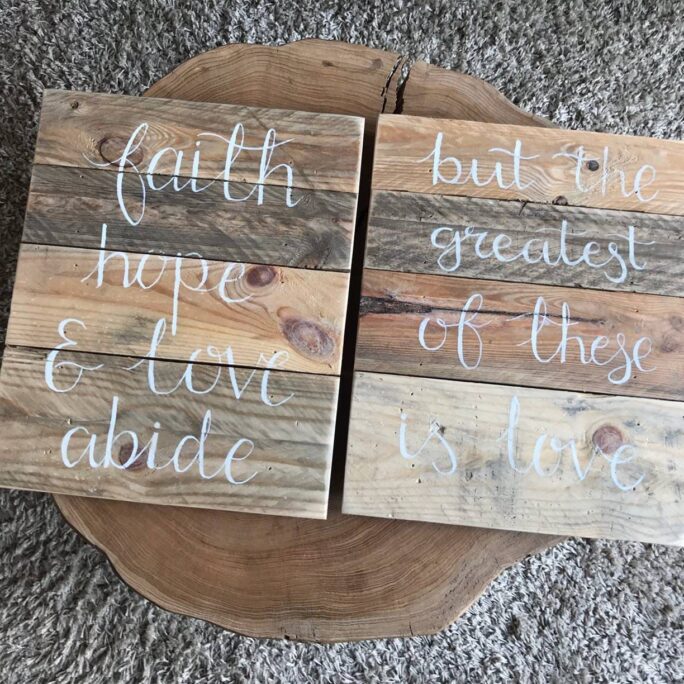 Faith, Hope & Love Abide But The Greatest Of These Is Love - Wooden Sign, Wall Hanging Suitable For Home Decor, Valentines Day