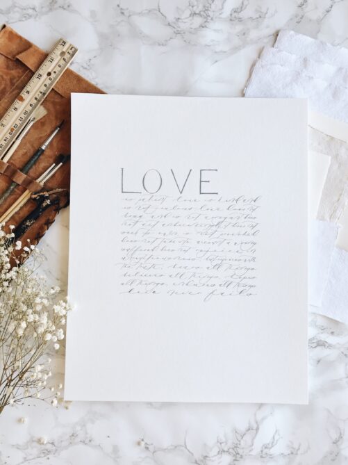 Love Print, 1 Corinthians 13 in Calligraphy