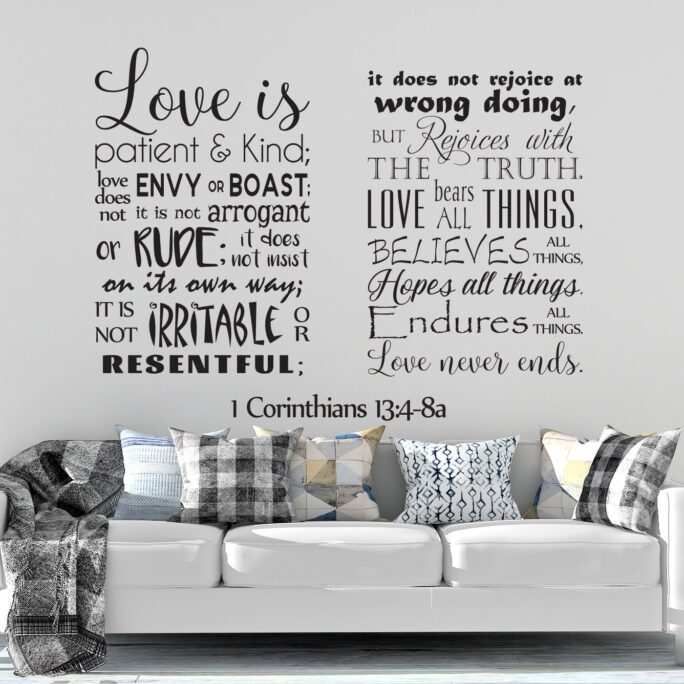 Large Wall Decor/Wooden Signs God Quotes Home Love Is Patient Love Never Fails 1 Corinthians 13