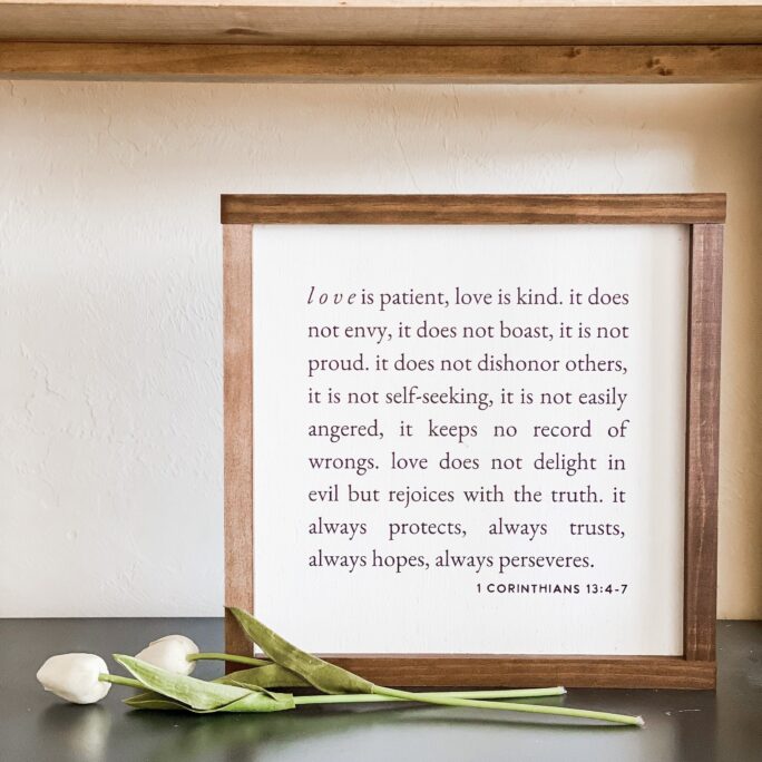 1 Corinthians 13 Wood Sign | Love Is Patient Kind Handmade