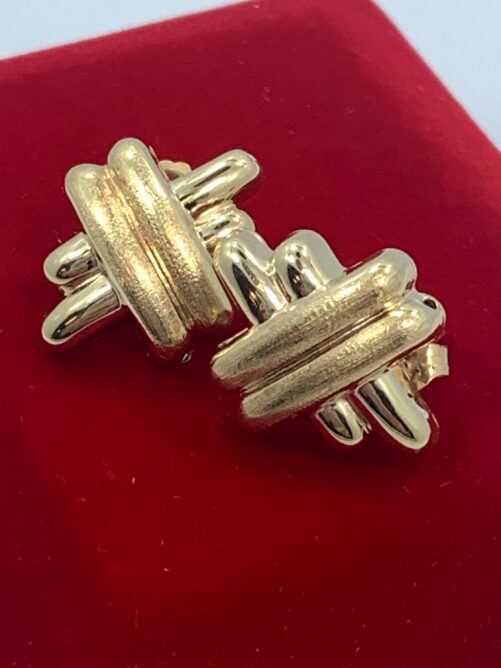 14Kt Yellow Gold Vintage Love Earrings