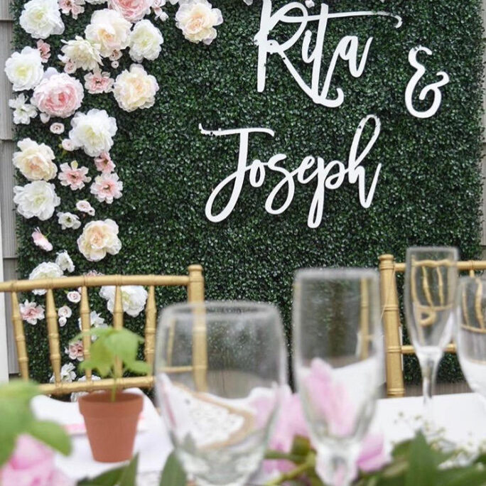 Backdrop Wedding Sign - Laser Cut/Script Name Large Photo Booth Backdrop Mr & Mrs Couple's