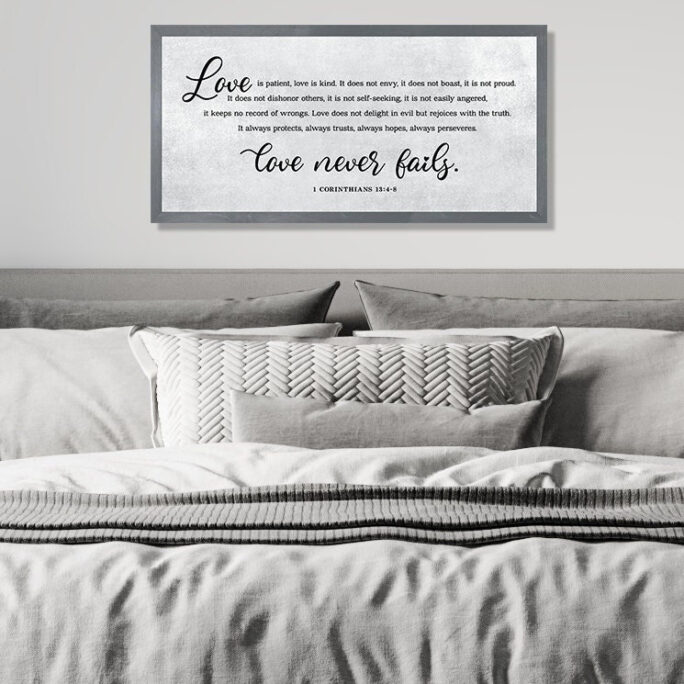 Bedroom Wall Art-Sign For Above Bed-Master Bedroom Decor-Love Is Patient Love Kind-Wall Decor-Bedroom Signs-Anniversary Gift