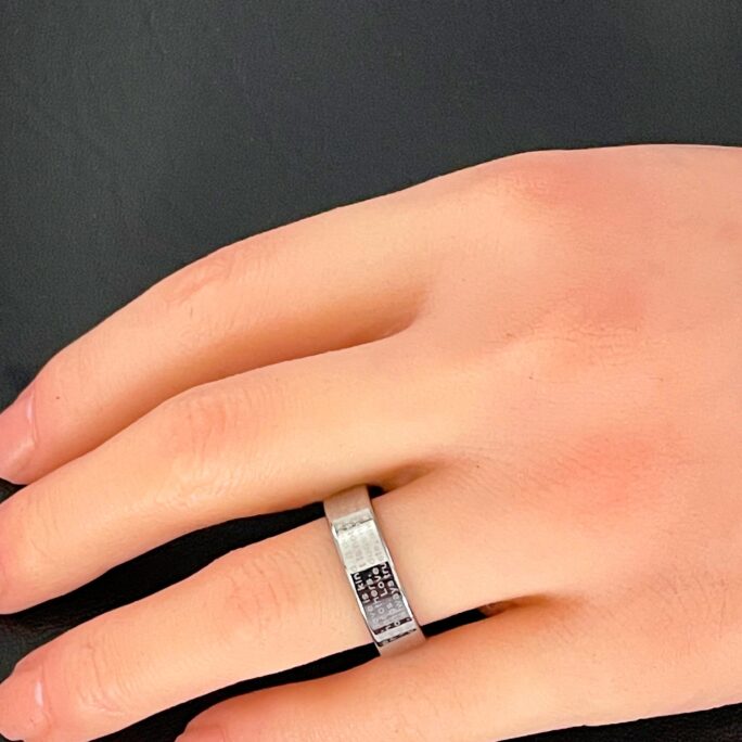 Bible Verse Laser Engraving Tungsten Ring, Wedding Band, Engagement Inside Initials 6mm Ring