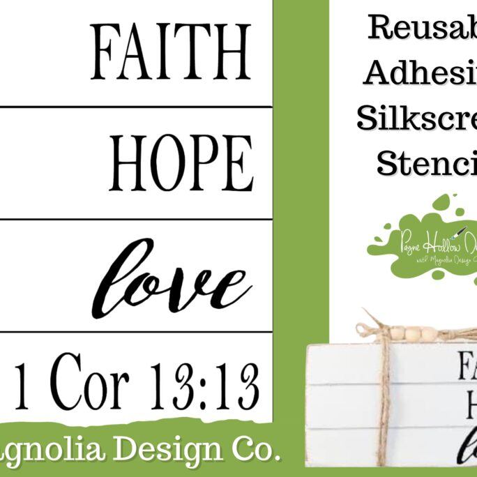 Book Words Faith Love Hope Stencil Magnolia Design Co 5 X 7 Reusable Silkscreen Diy