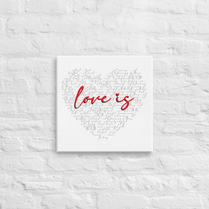Canvas Wall Art - Love Is 1 Corinthians 13 Patient Kind Bible Verse Canvas 12 Inch X 16