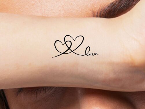 Connecting Hearts Love Temporary Tattoo