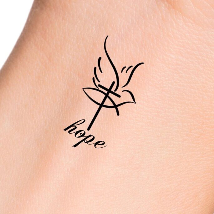 Cross Dove Jesus Fish Hope Temporary Tattoo/Religious Tattoo