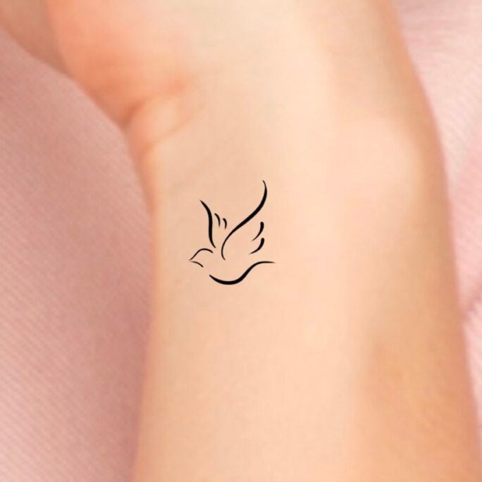 Dove Temporary Tattoo/Small Dove Tattoo Bird Outline Tiny Love Religious