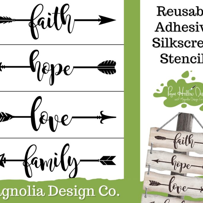 Faith Hope Love Arrows Stencil Magnolia Design Co 8.5 X 11 Reusable Silkscreen Diy