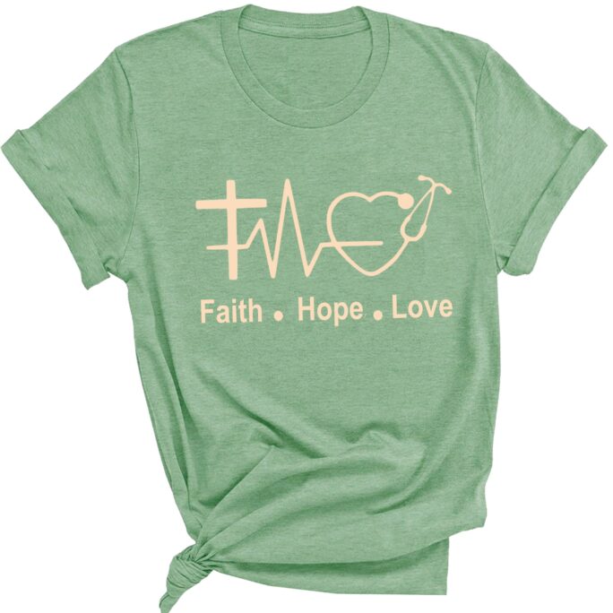 Faith Hope Love Nurse Shirt, Gift For Nurse, T-Shirt School Supplies T-Shirt