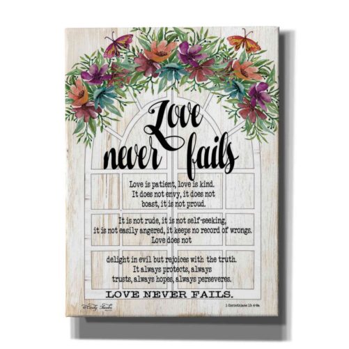 Floral Love Never Fails By Cindy Jacobs, Canvas Wall Art