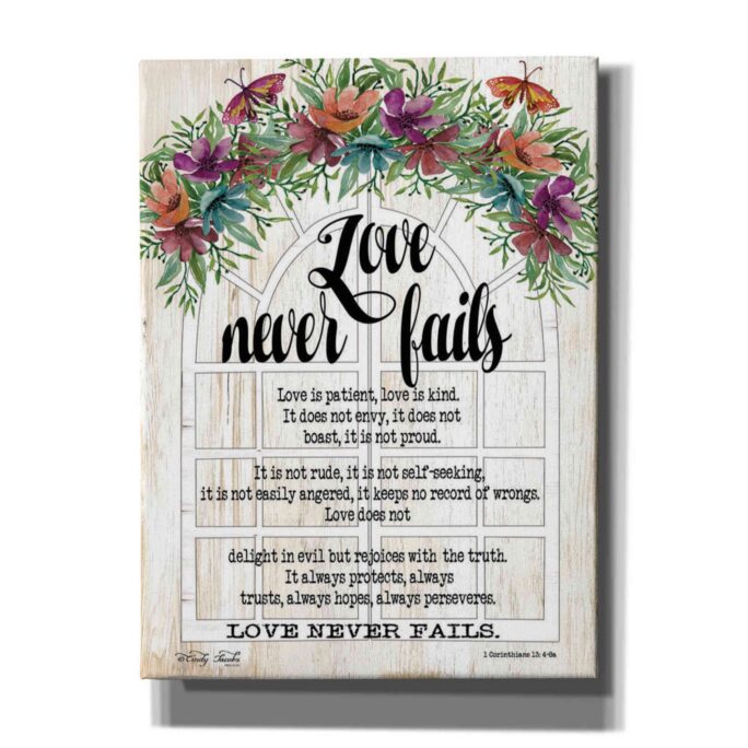 Floral Love Never Fails By Cindy Jacobs, Canvas Wall Art