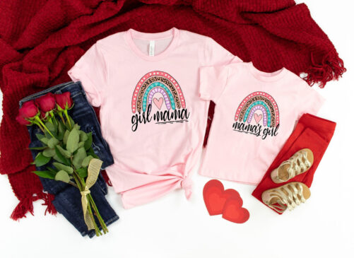 Girl Mom Rainbow Mama Shirt, Shirt, Gift, Of Girls Life