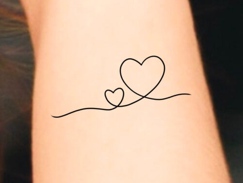 Hearts Line Temporary Tattoo/Love Tattoo Friendship Mother Daughter