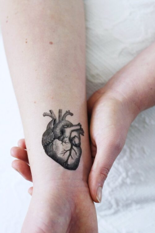 Human Heart Temporary Tattoo | Vintage Love Lovers Gift Idea