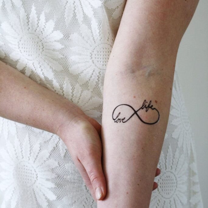Infinity Temporary Tattoo | Love Life Uplifting Gift Idea Infinity Symbol
