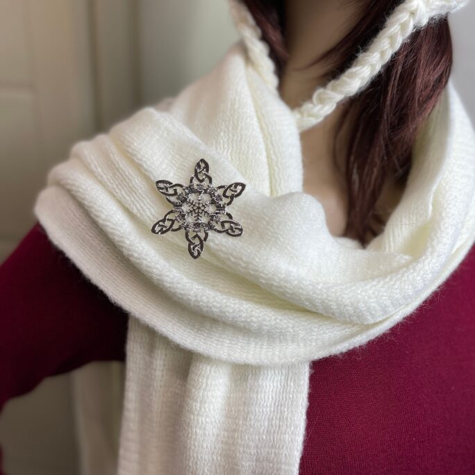 Irish Celtic Claddagh Snowwonders® Brooch | Swp3 Snowflake Jewelry