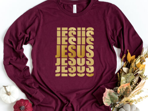 Jesus Long Sleeve Shirt, Christian Christ Faith Gift, Bible Verse Religion Shirt