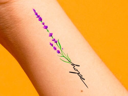 Lavender Hope Temporary Tattoo/Lavender Tattoo Watercolor Wild Wildflowers Floral