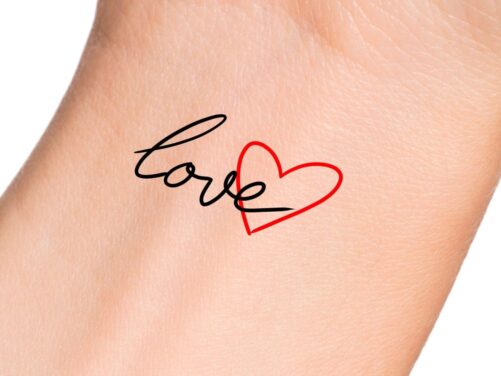 Love Heart Temporary Tattoo