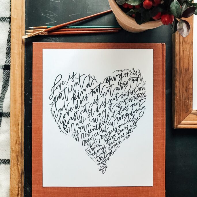 Love Is Patient, 1 Corinthians 134-7, Valentine's Day Gift, Gift For Her, Him, Husband Wife Last Minute Her