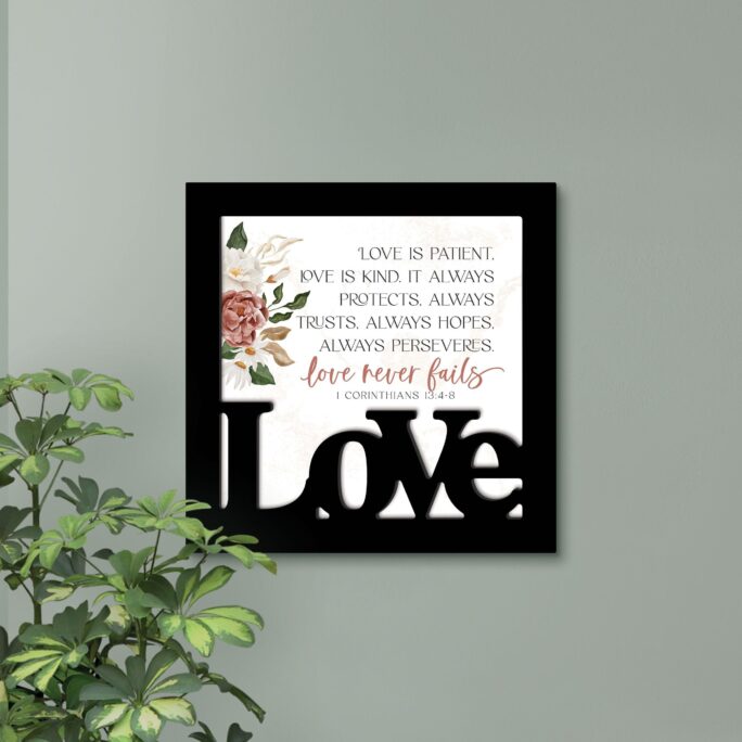 Love Is Patient Kind Ornate Décor | Dimensional Wall Decor Framed Art
