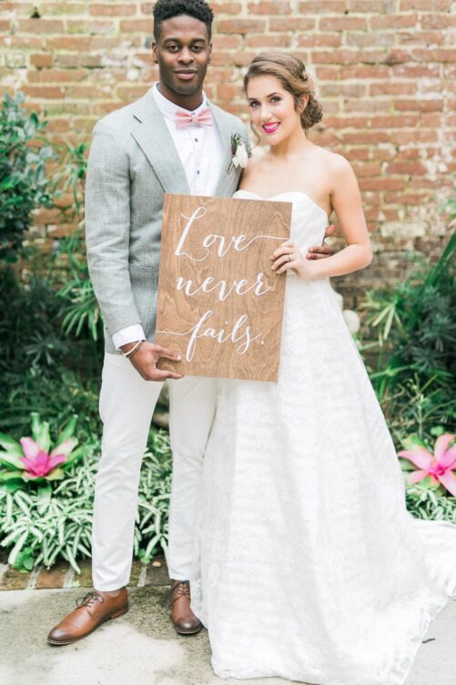 Love Never Fails - Corinthians Sign Wooden Wedding Signs Wood -Nc