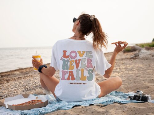 Love Never Fails Shirt Mental Health Christian Shirts Faith Based Gift Preppy Clothes Trendy Aesthetic