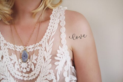 Love Temporary Tattoo | Word Small Quote Love Lovers Lover Gift Valentines Day
